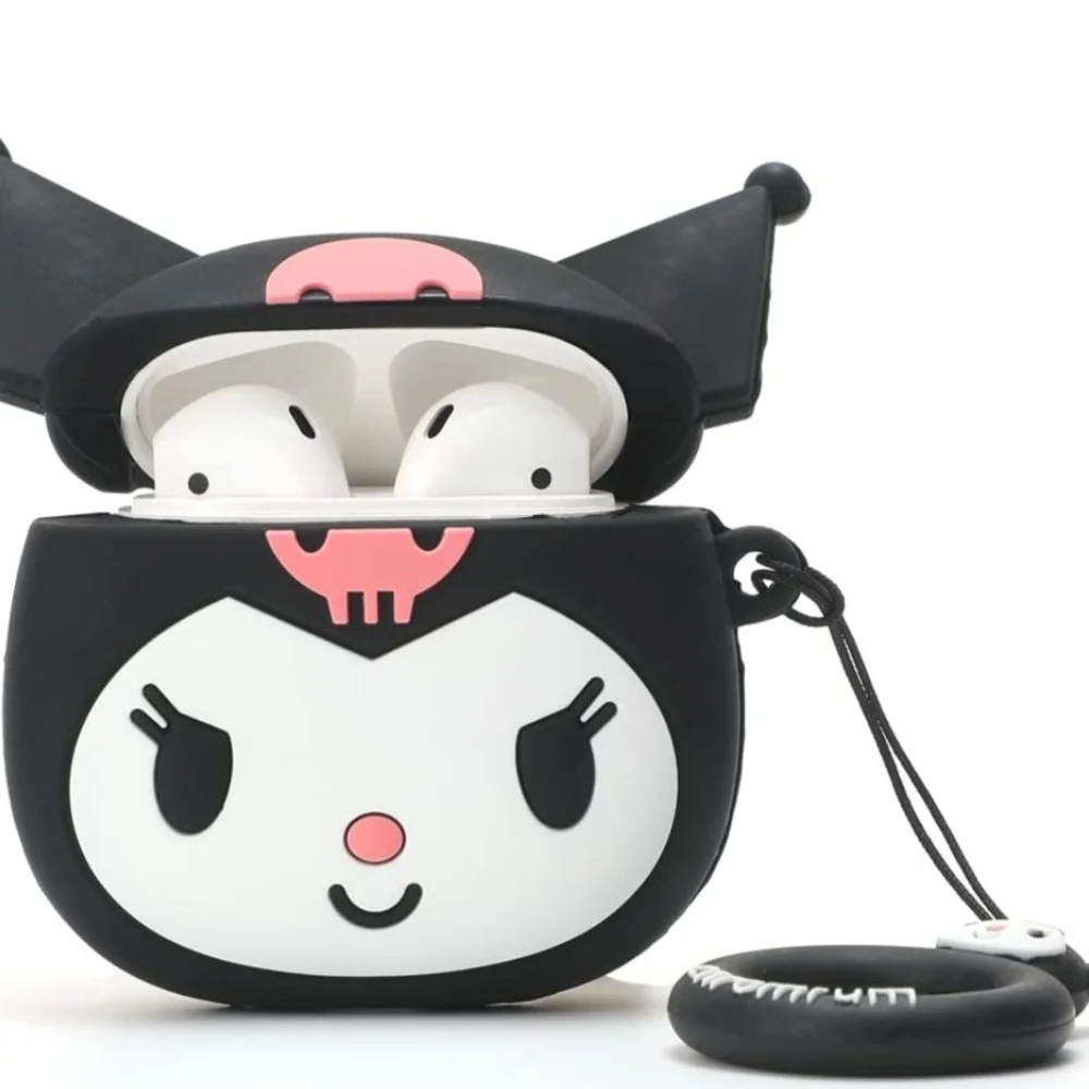 Black and White Kuromi AirPods Pro 2 Case w/ Keyring
